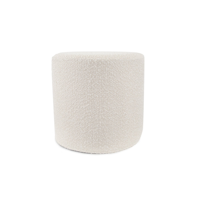 Ashlan Upholstered Pouf, Natural Barbet 100% Polyester