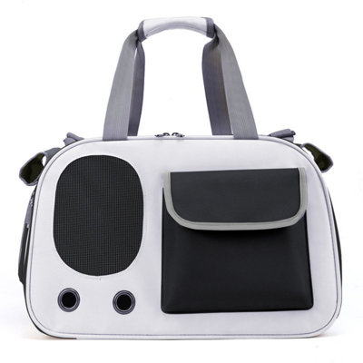 Porte-chat, porte-chien, porte-animal pour grands et moyens chats jusqu'à 15 lb, porte-chat à côtés souples pour chien et chiot, transporteur de voyage pliable pour petit chat, noir