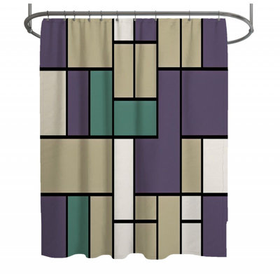 Rideau de douche Mondrian - décor de salle de bain moderne