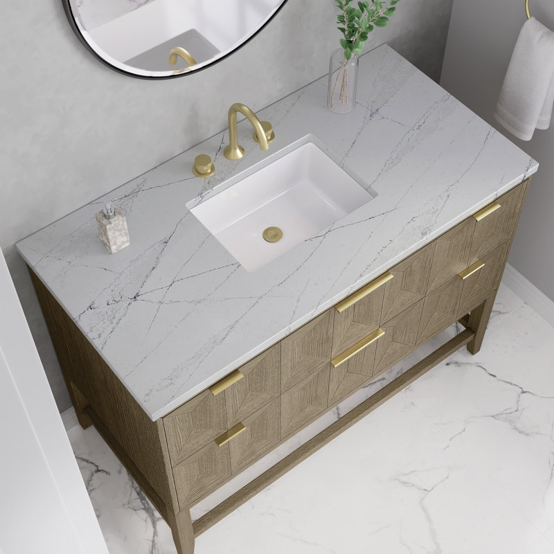 Emmeline 48'' Single Bathroom Vanity with Top, Ethereal Noctis, 8" Widespread