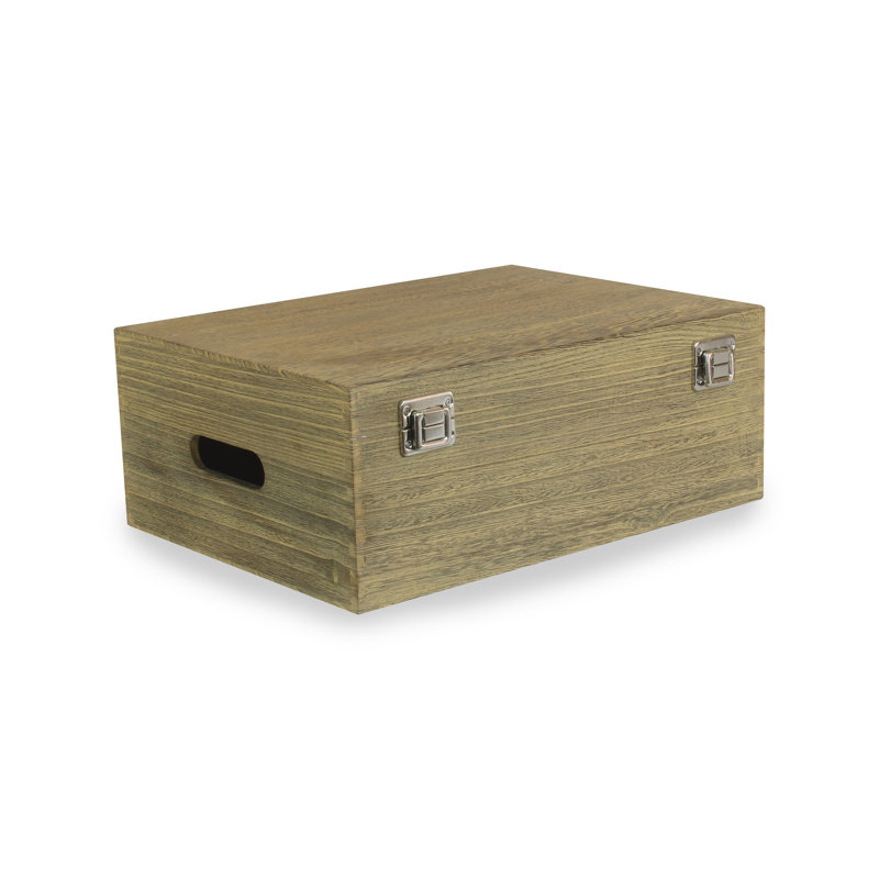 Wooden Storage Box, 14cm H x 36cm W x 27cm D