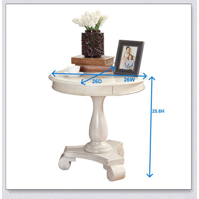 Table d'appoint ronde à piédestal en bois avec une fabrication durable et un design élégant, parfaite pour tout espace de vie