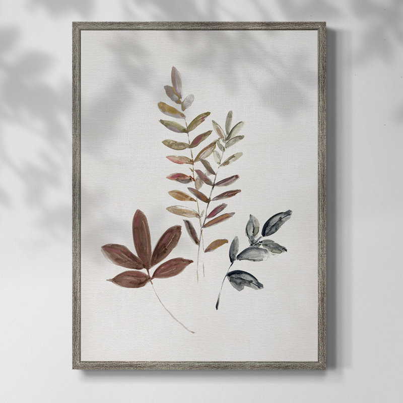Feuilles d'automne II, reproduction encadrée - bois massif 47450, H 15 po x l 12 po