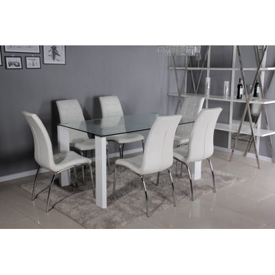 Mentone Glass Top Dining Table