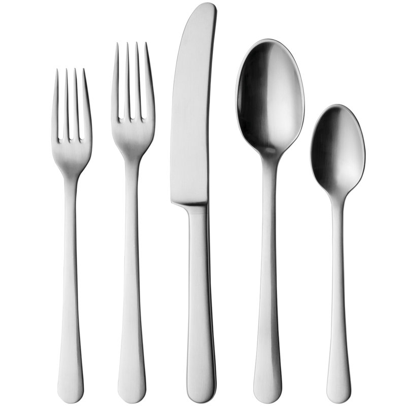 Minimalist Matte Stainless Steel 5-Piece Cutlery Set