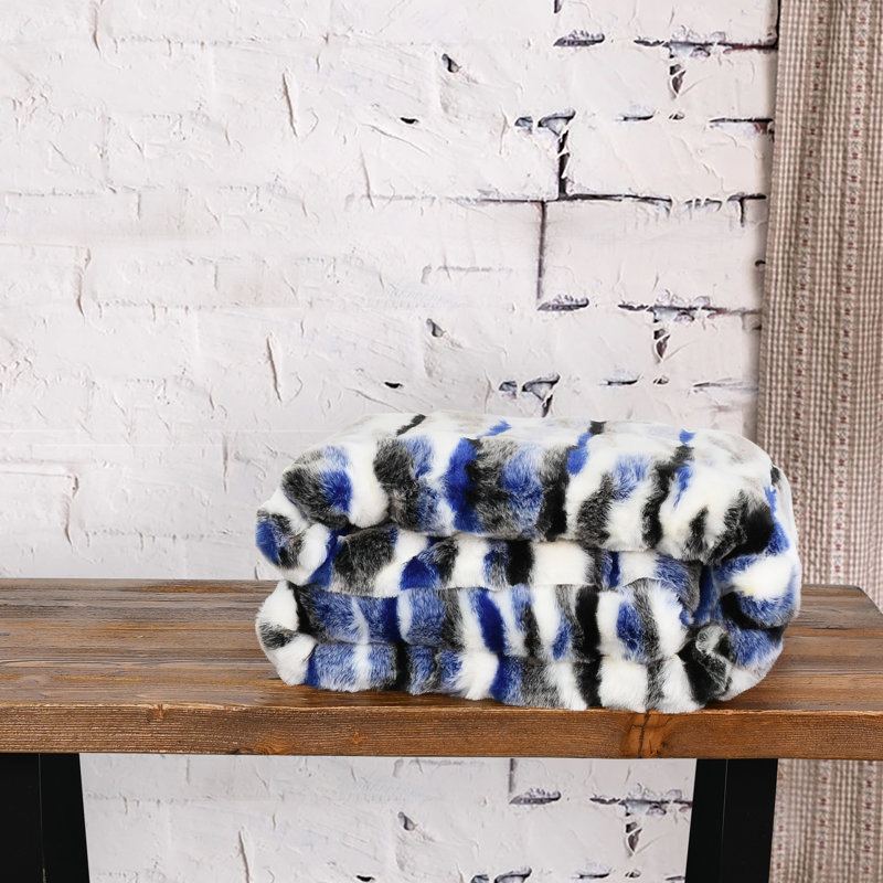 Hand Woven Throw Blanket, Blue