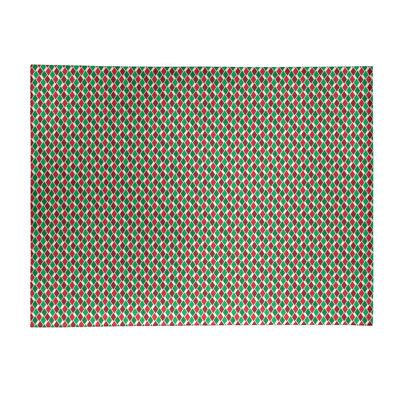 Tapis gris/rouge/brun zone fait main géométrique