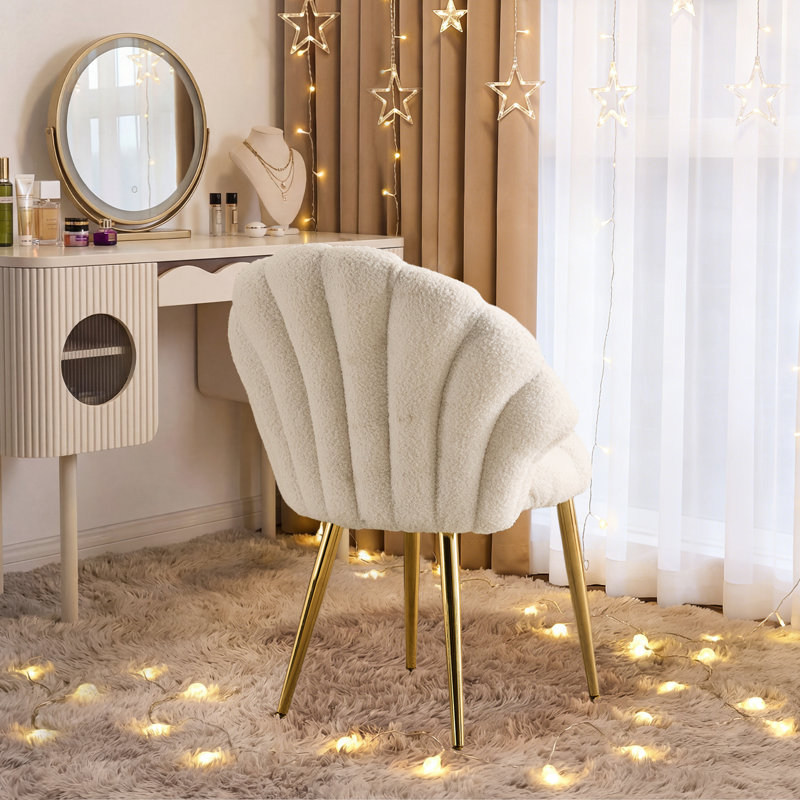 Fauteuil de coiffeuse Lemley, Beige