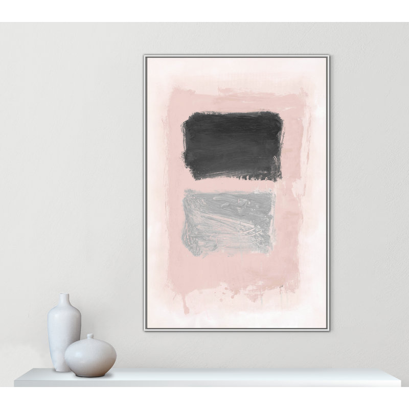Gabor Thomasin, rose, noir et argent chatoyant I, reproduction d'art sur toile, Blanc, H 61,5 po x l 41,5 po x P 2 po