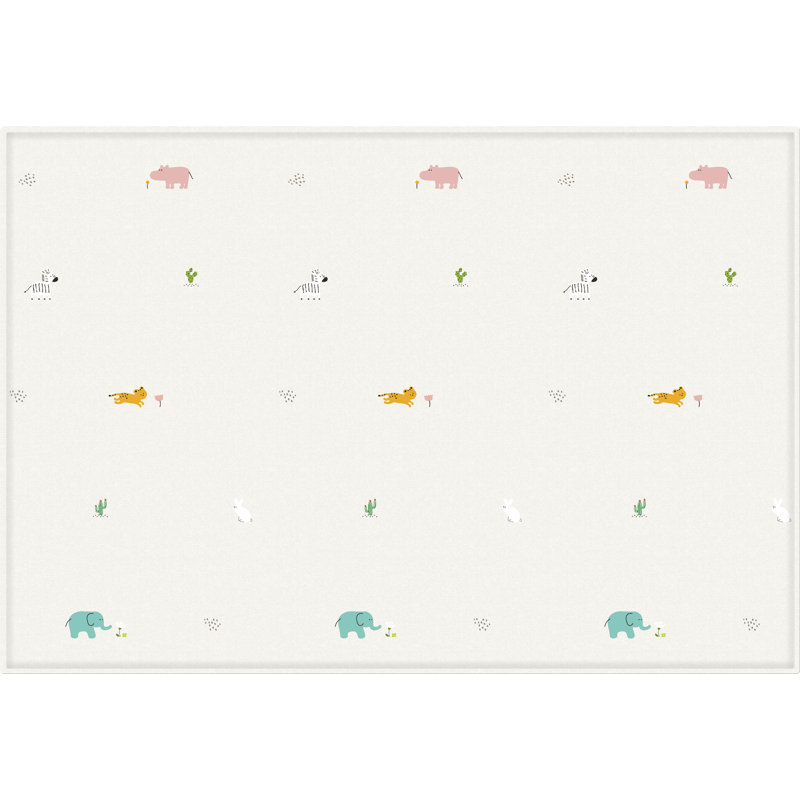 Tapis de jeu en plastique doux réversible Jungle Friends / Double Herringbone
