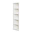 De deux grandes tablettes blanches à côtés triangulaires de 76,88 po pour présenter des bouteilles de porcelaine et des figurines