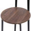 Brown finish set of 3 counter height barstools with back for kitchen island dining, modern armless side chairs