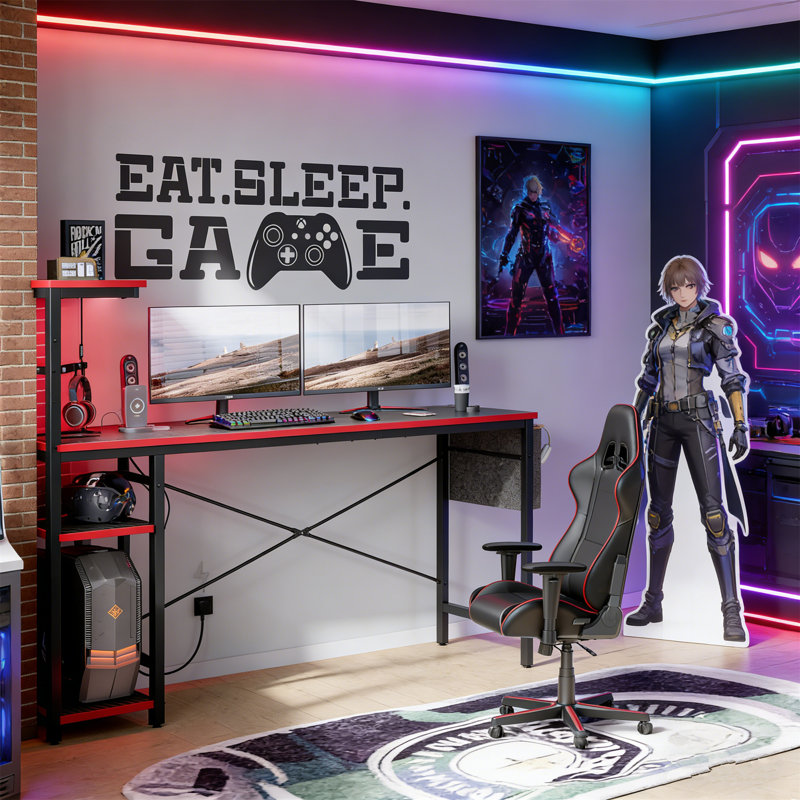 Metal Base Computer Desk