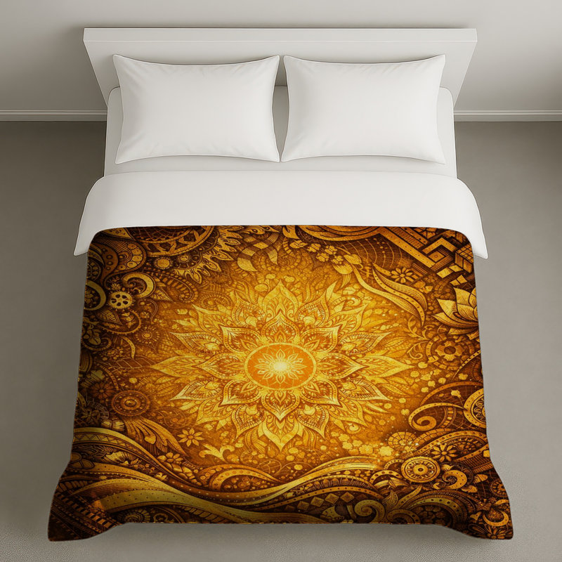 Housses de couette complexes Golden Mandala, Lit simple