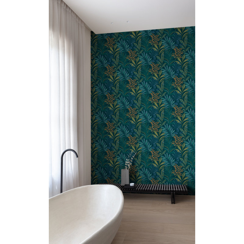 Rouleau de papier peint L 33 pi x l 21 po Lorden, Bleu / blanc