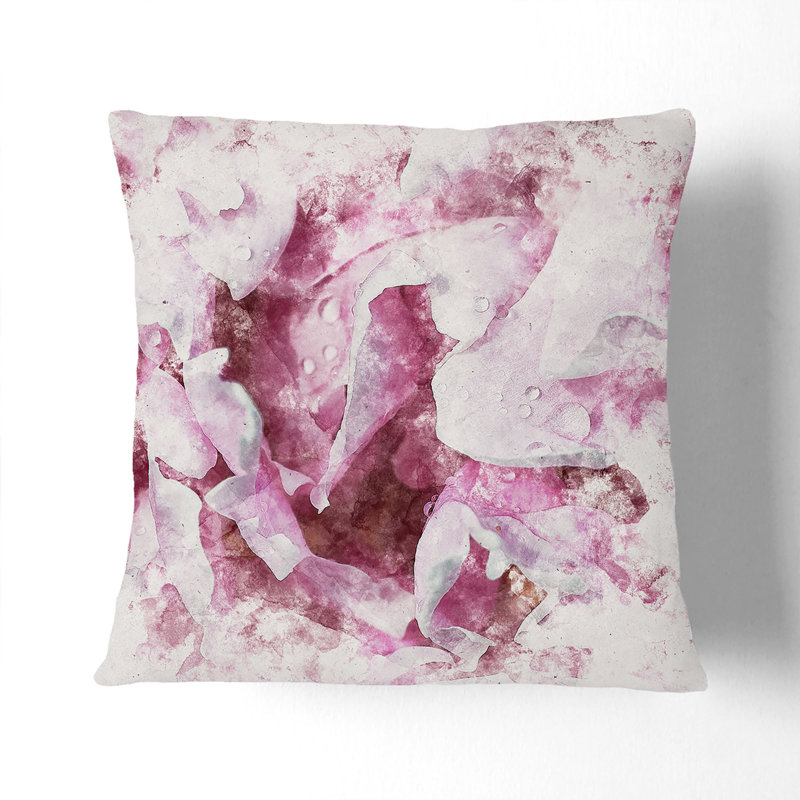 Floral Square Throw Cushion, Black, 55cm H x 55cm W x 20cm D