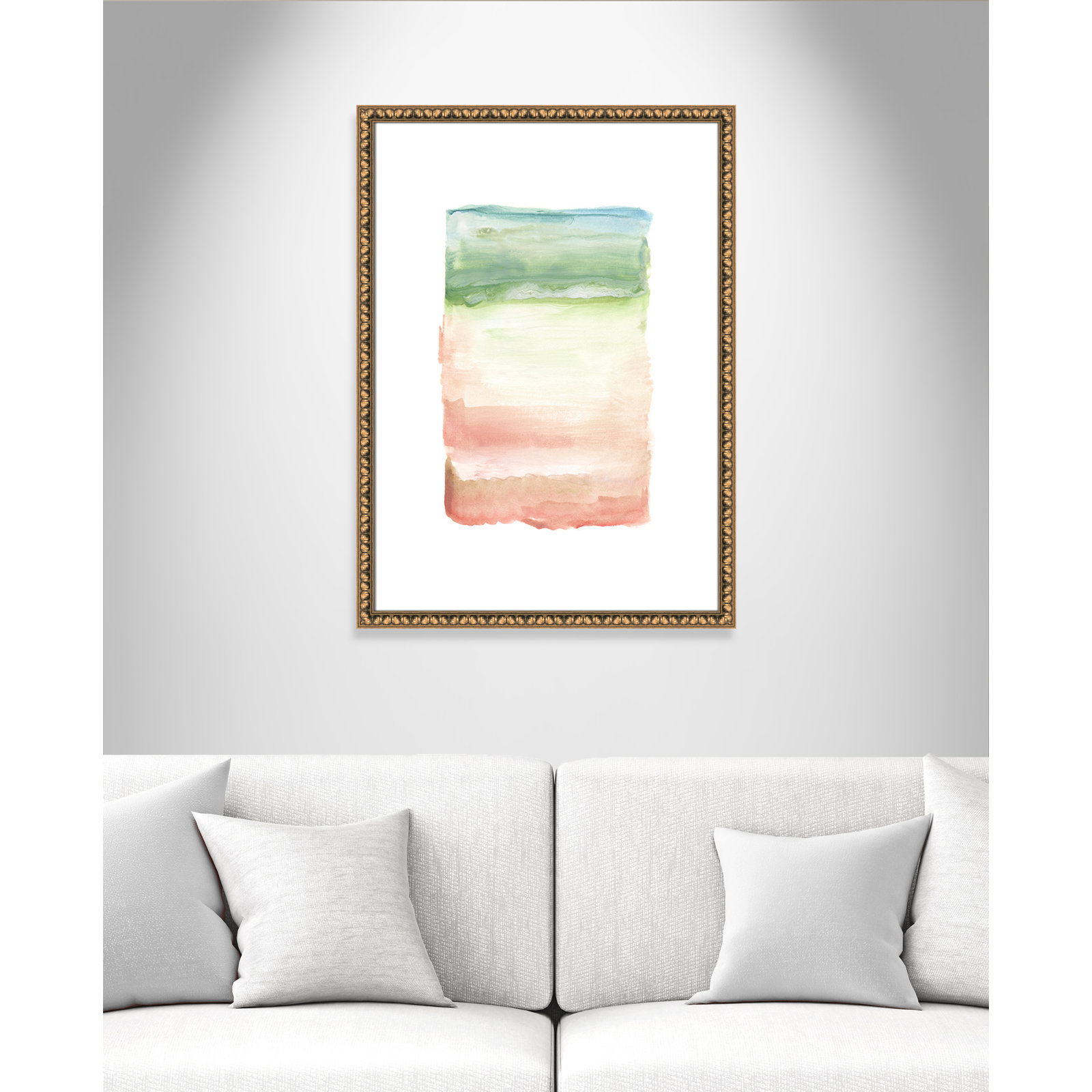 Skye I - Picture Frame Print on Paper, Gold Bead Framed Paper, 36.5" H x 26.5" W x 1.13" D