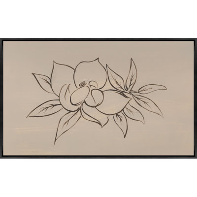 Magnolias in Line I Framed Print Canvas
