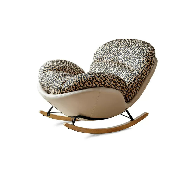 Rocking Chair, Off White/Brown