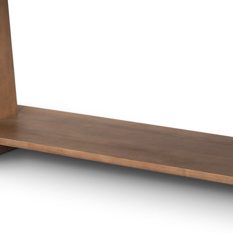 Console 67 po en bois massif brun avec tablette