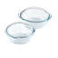 Pyrex® 4 in 1 Collection Round Casserole Set of 2 Capacity 2.2L Base + 0.7L Lid and Capacity 1.6L Base + 0.5L Lid Glass