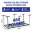Support de rangement pour garage robuste - Organisateur de plafond en acier - Capacité de 660 lb - Hauteur réglable (22 à 40 pouces) - Peu encombrant pour le garage, le sous-sol - Comprend 6 poteaux verticaux noirs