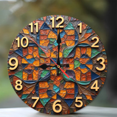 Artistic Colorful Mosaic Wall Clock Decoration