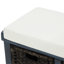 Banc de rangement avec 3 paniers en rotin classiques amovibles, banc d'entrée avec coussin amovible