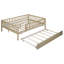 Lit de jour en bois naturel avec couchette et garde-corps. Fabrication pour un sommeil paisible. Conception de l'espace. Matelas vendu séparément et garde-corps naturel. Offre un confort durable. . Sans boîte-1112879567-1112879563