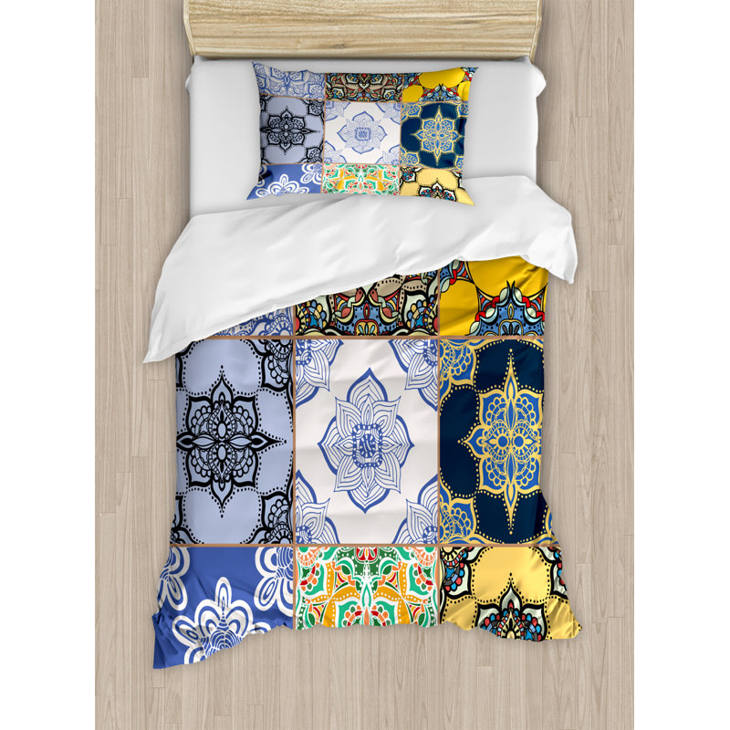 Eclectic Polyester Geometric Shapes Duvet Cover