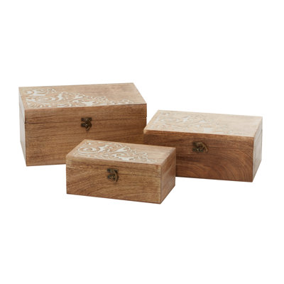 Ensemble de boîtes décoratives en bois 3 pièces
