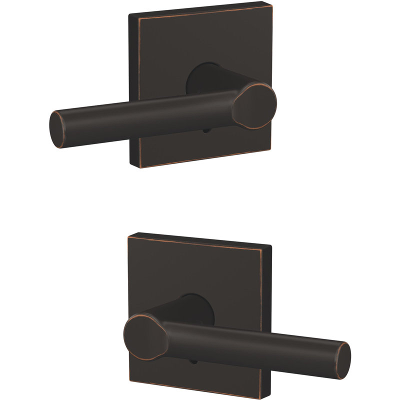 Custom Broadway Non-Turning Lever with Collins Trim, Aged Bronze