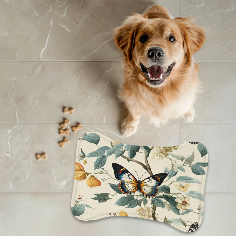 Butterfly Botanics - 1 Piece Bone Shape Feeding Mat