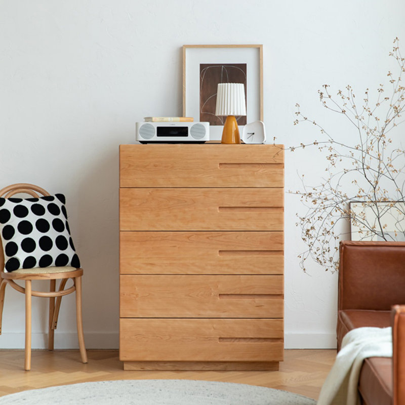 Commode d'appoint moderne en bois de cerisier simple