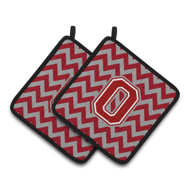Poignée à chevrons, O, Rouge foncé / blanc