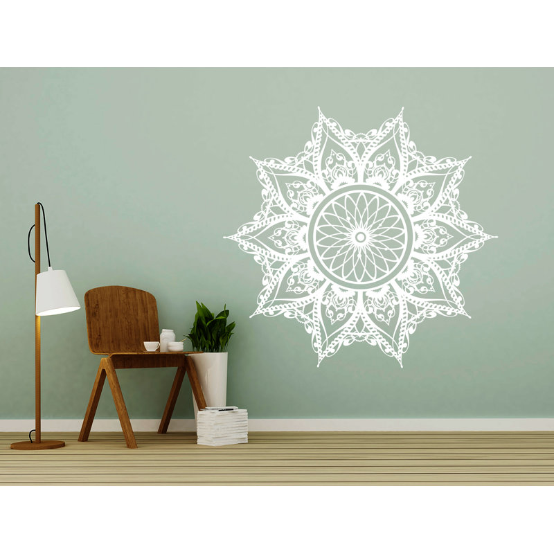 Adhésif décoratif mandala, H 36 po x l 36 po, Blanc