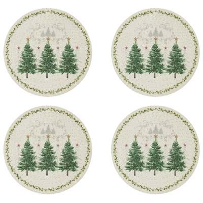  Trees Set of 4 Round Placemats