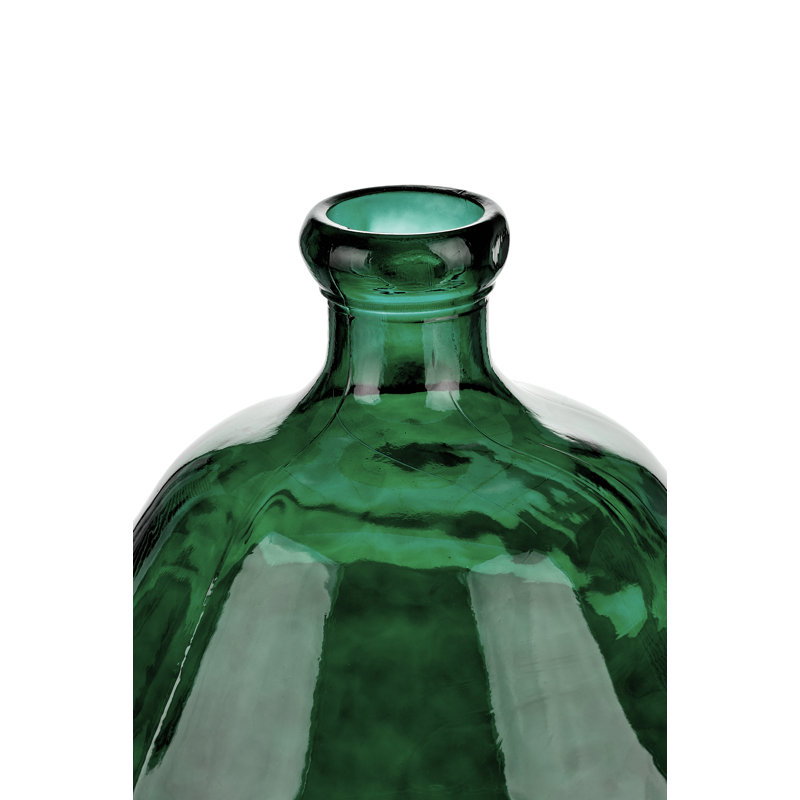Handmade Glass Floor Vase, Sea Green