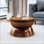 Élégante table basse martelée en métal avec un design de sablier et une structure en fer durable pour les intérieurs modernes-348020790