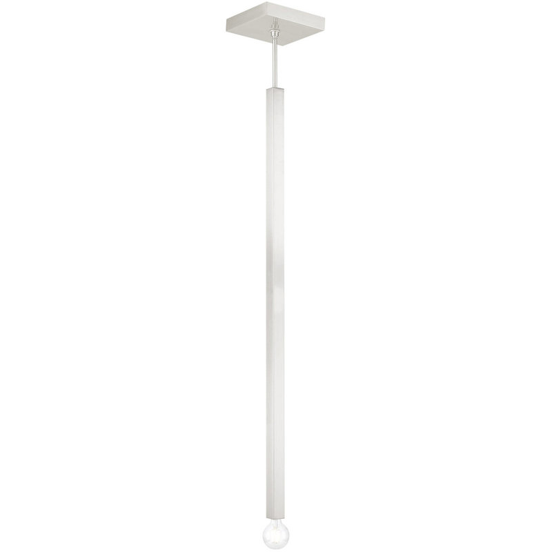 Mini Modern Brushed Nickel Pendant with Glass Accents