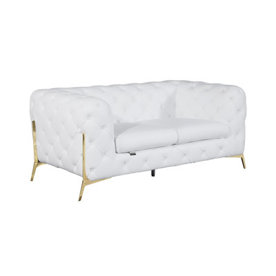 Causeuse rembourrée 100% cuir italien Global United