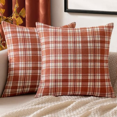 Housses de coussin de Noël écossais tartan écossais 16 x 16 bleu
