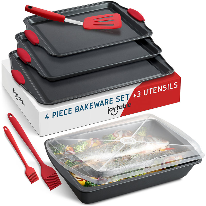 Ensemble de plats de cuisson antiadhésifs 4 pièces Joytable, Noir