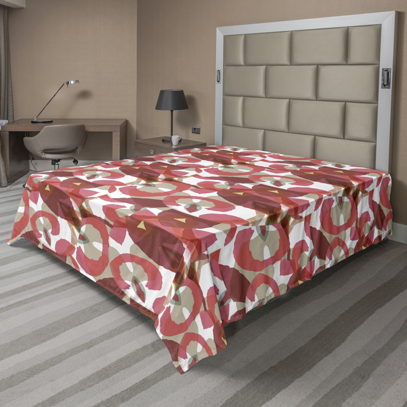 Feuille de palmier Ambesonne Greenery, Grand, Dark Coral/Pale Khaki Geometric