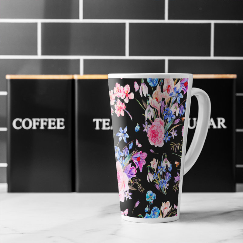 Flowers On Latte Mug