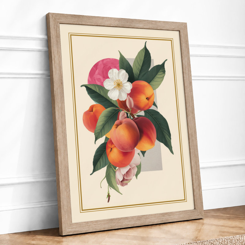 Peach Blossom Study Botanical - Print, A1 - 84.1 x 59.4 cm, Oak