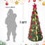 Arbre de Noël pop-up 6 pi avec lumières Ul blanc chaud et décor rouge et or, idéal pour les petits dortoirs