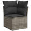 Ensemble de canapé de jardin en rotin PE gris Vidaxl, acier thermolaqué grand