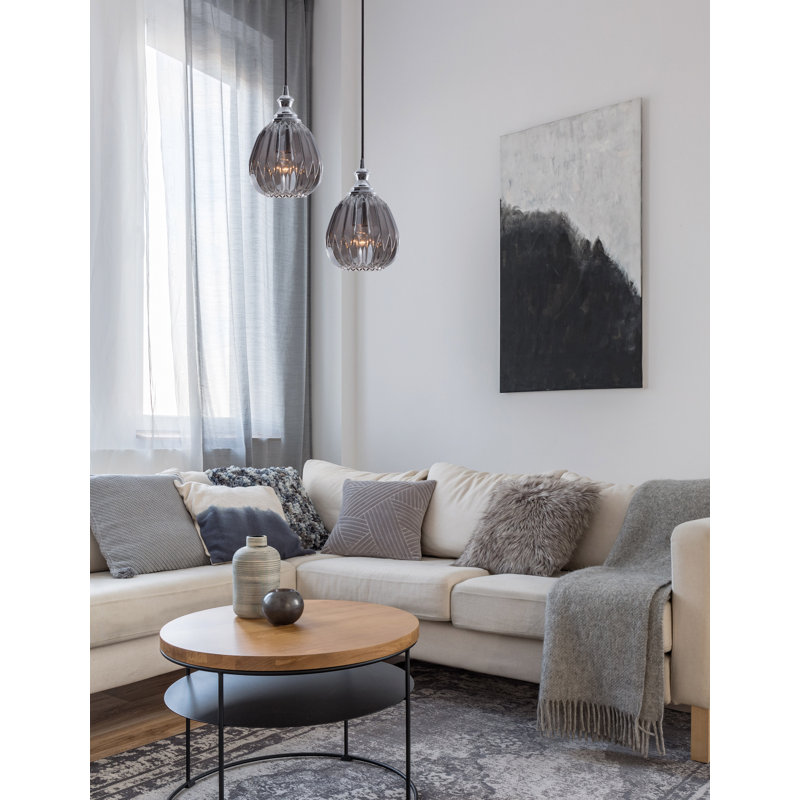 1 - Light Single Pendant, Black/Silver, Grey