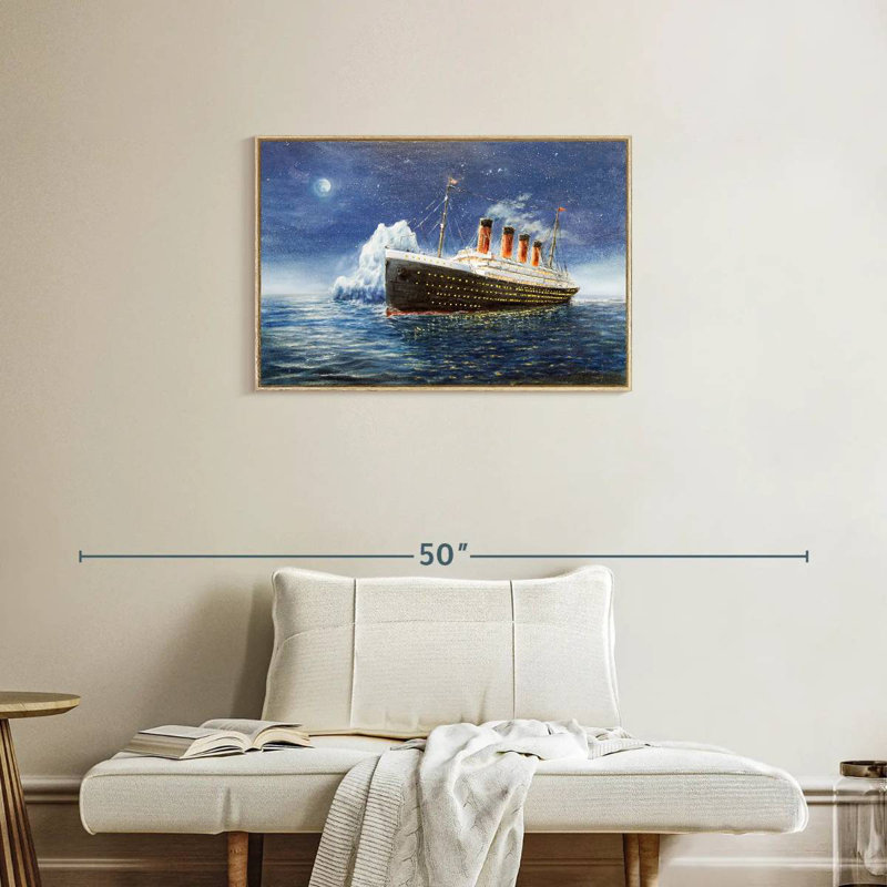 Titanic, Cadre flottant en bois naturel, 31 po x 21 po